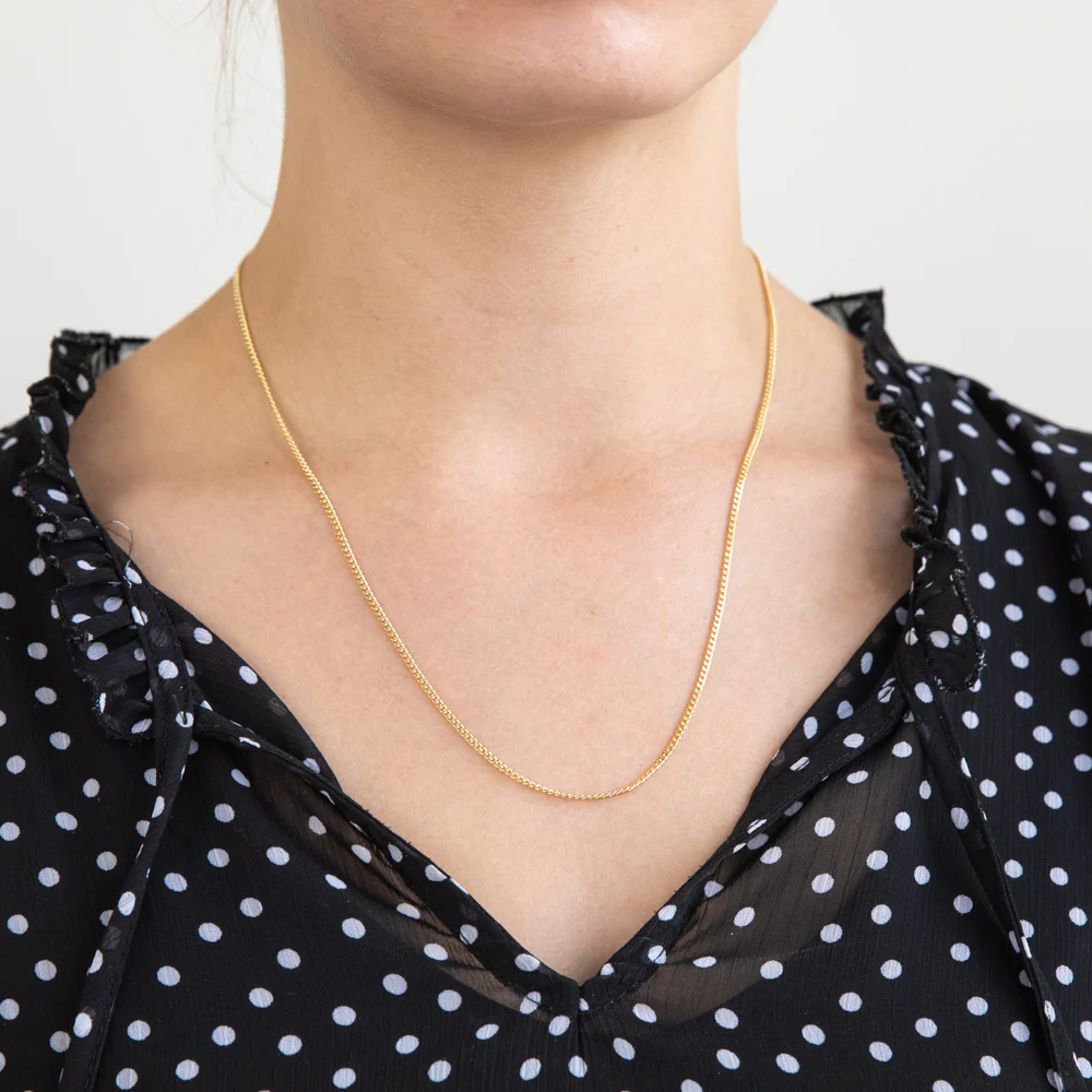 9ct Yellow Gold 50 Gauge Curb Chain 50cm - Image 3